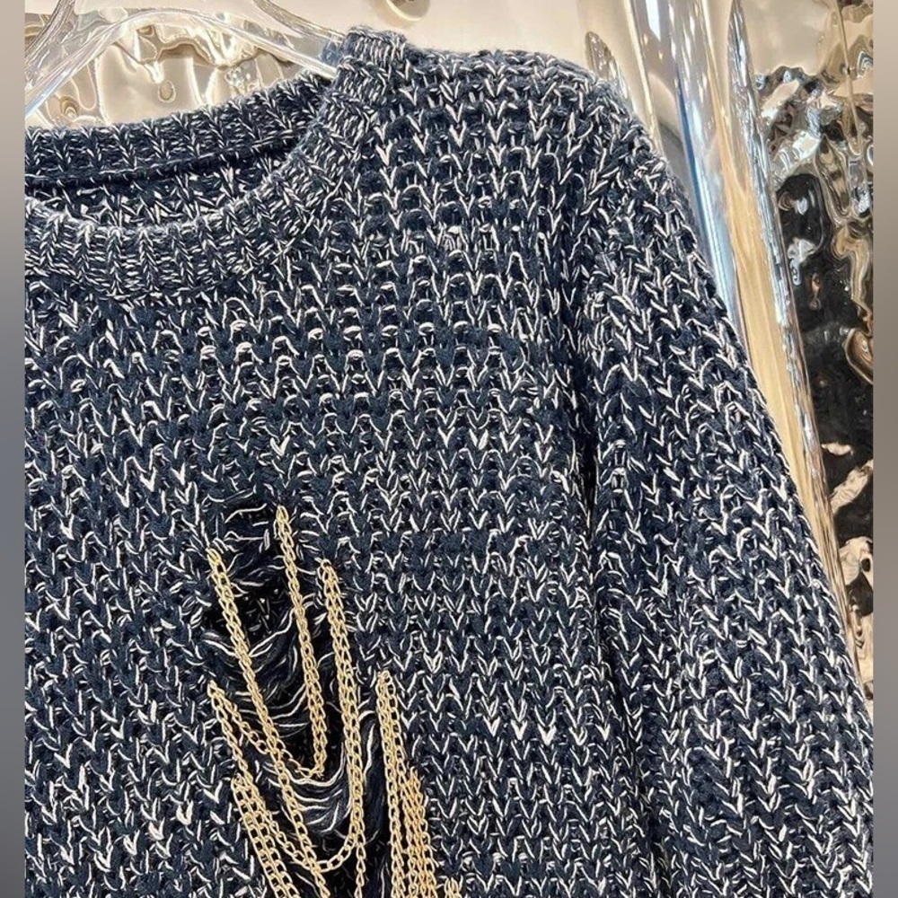 NWT Broken Hardware Chain Cut Out Hollow Out Causual Oversized Size S - Picture 5 of 6